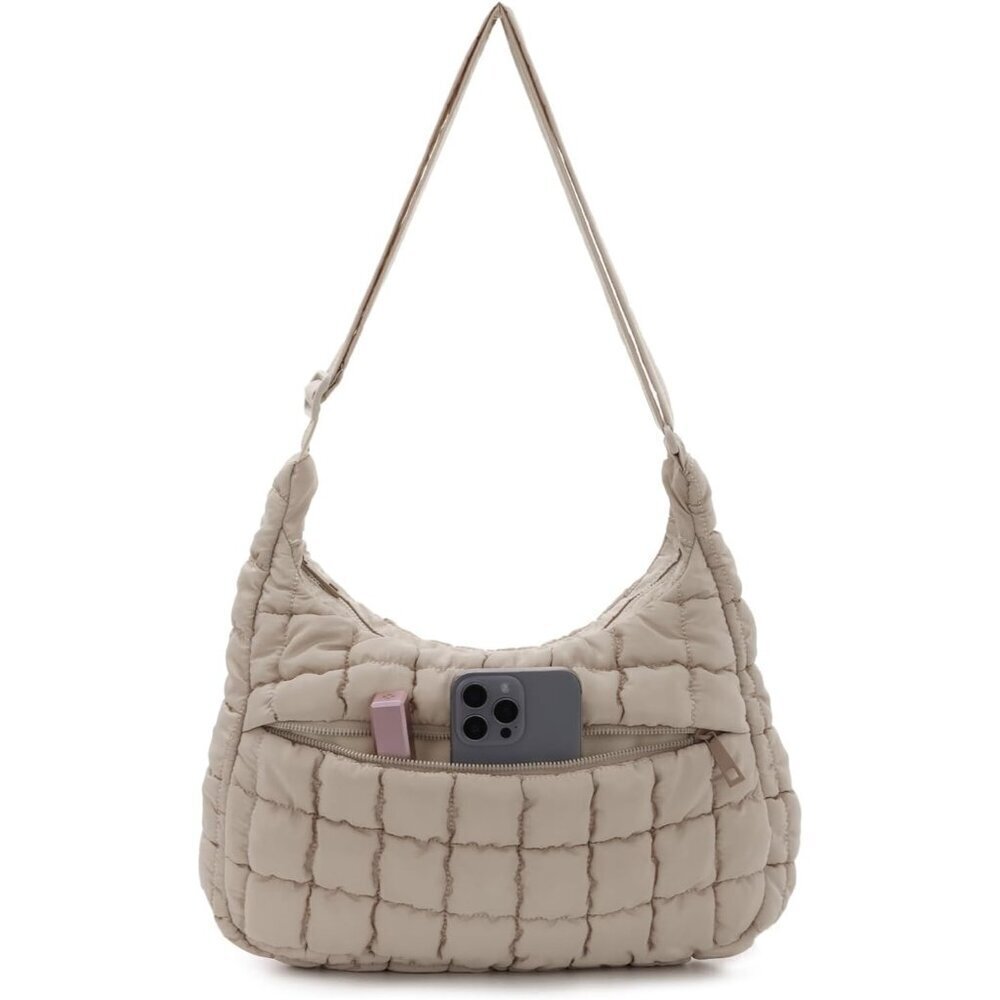 Quilted Puffer Crossbody Bag Nylon Lightweight Women's Shoulder Purse